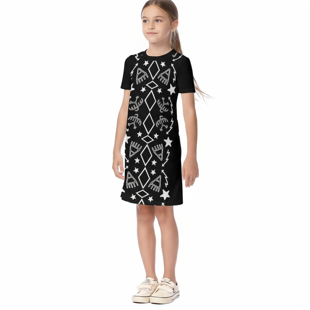 Pictograph Trail, Kid's Short Sleeve Dress