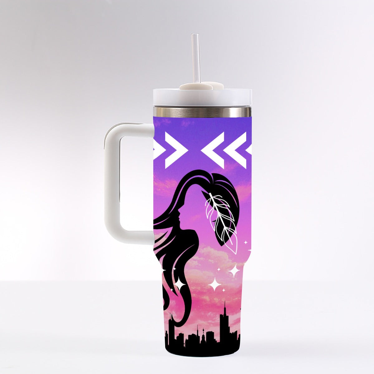 Pink 40 oz Tumbler With Handle