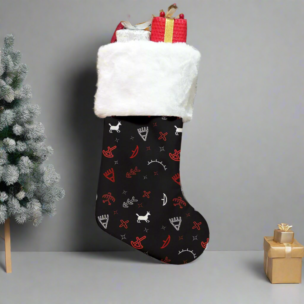 XMAS Plush Cuff Stocking Red