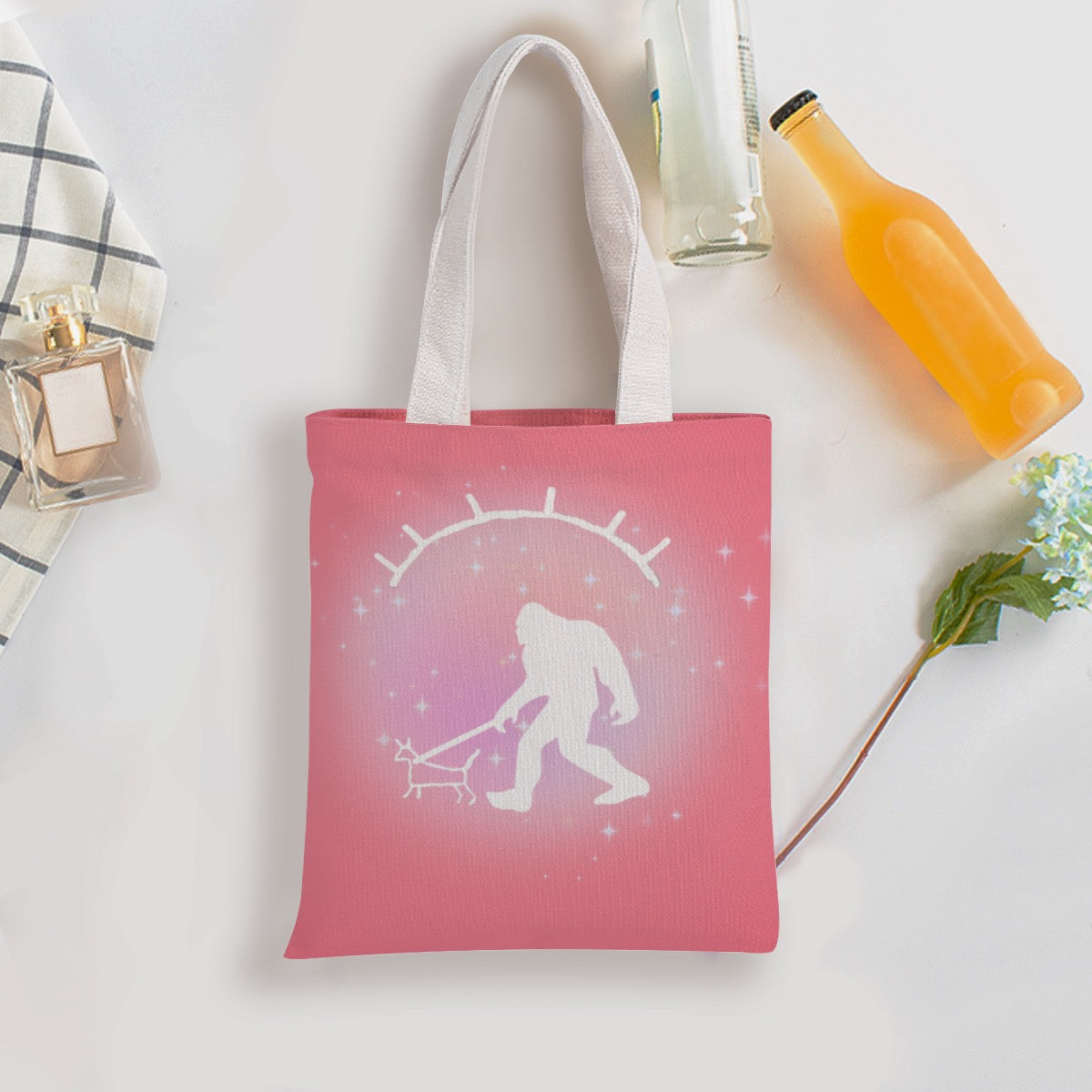 Pink Sásq̓ats Double-Sided Printed Canvas Bag