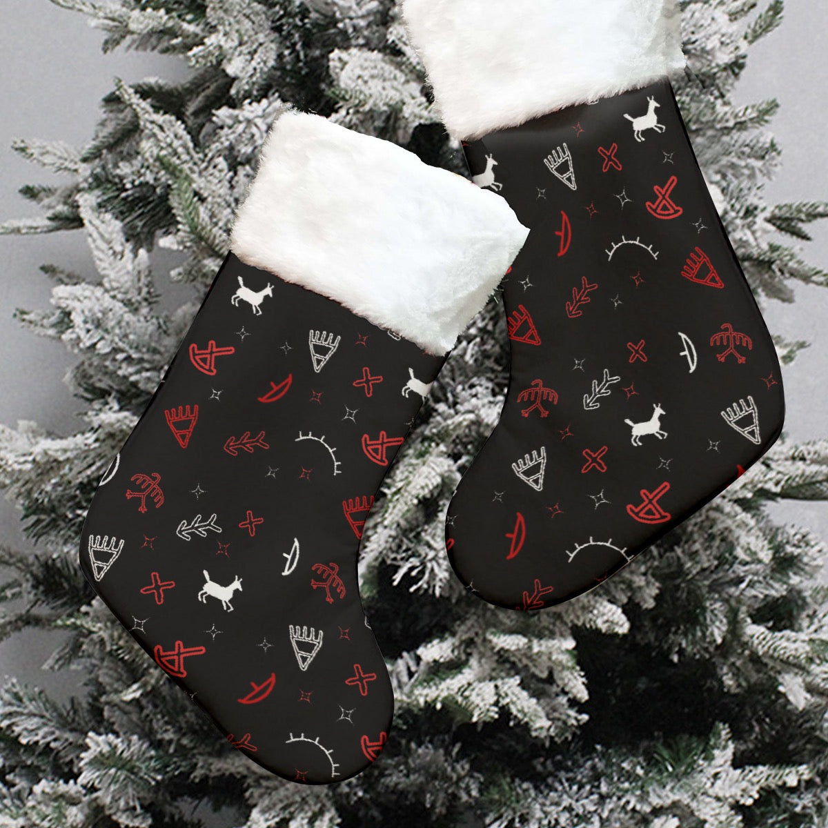 XMAS Plush Cuff Stocking Red