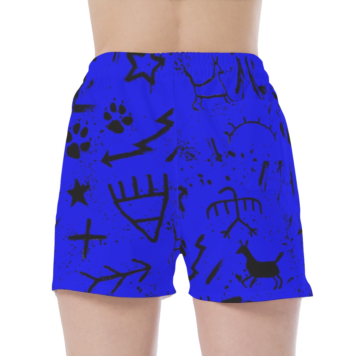Blue pictograph wall beach Shorts