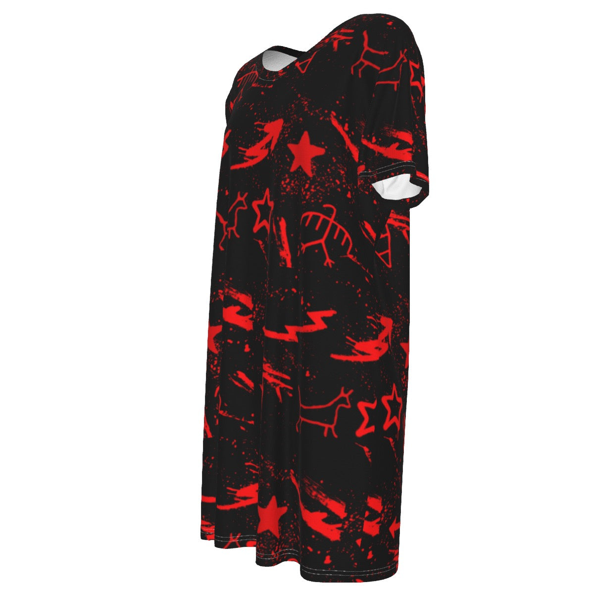 Red Pictograph Dress | cotton