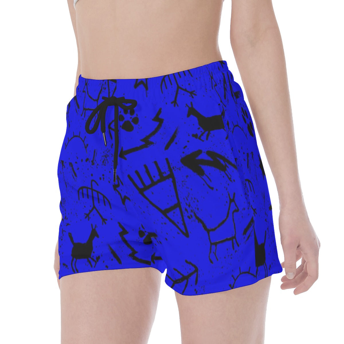 Blue pictograph wall beach Shorts