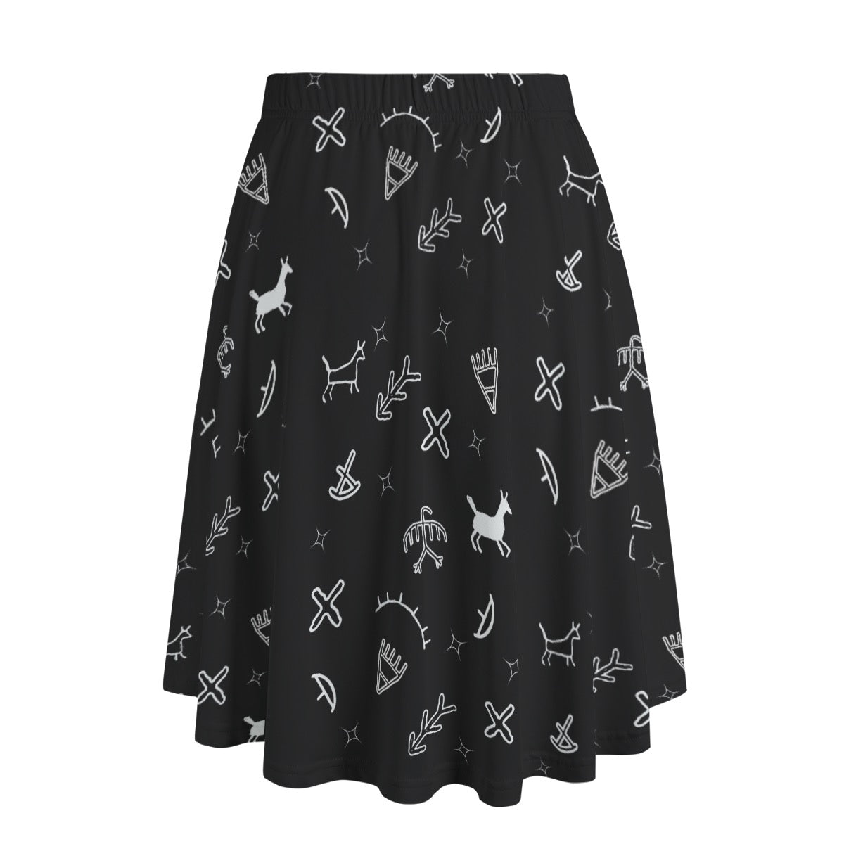 Story wall all black, Long Maxi Skirt With Pockets