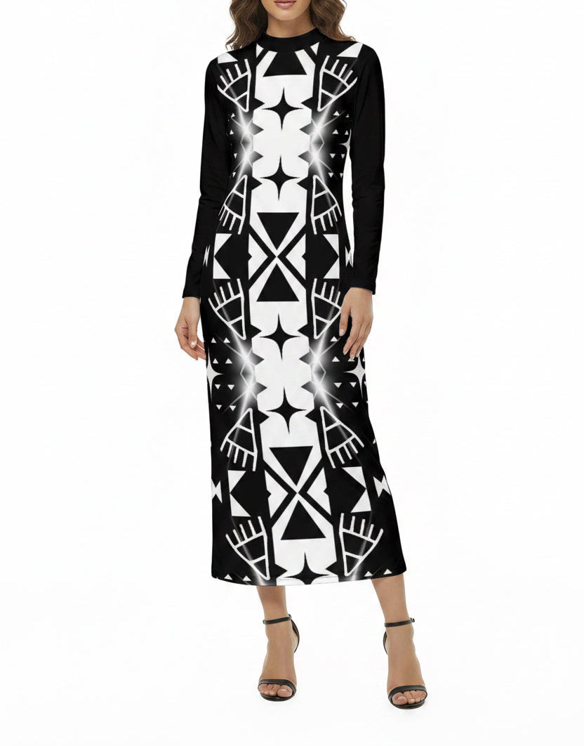 Star trail Dress With Back Zipper