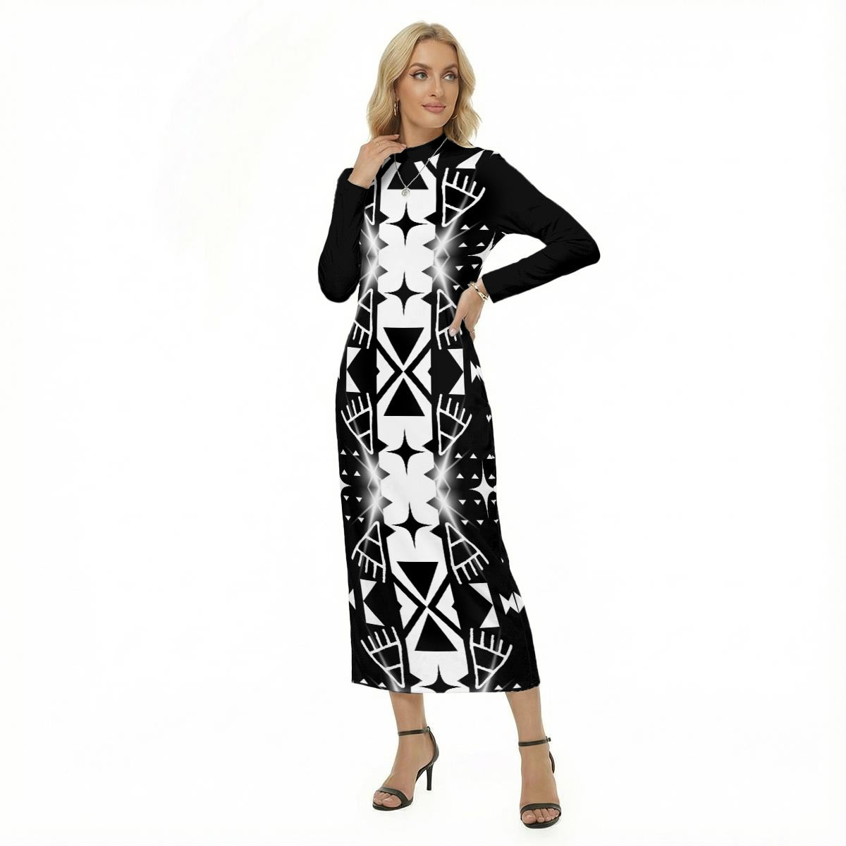 Star trail Dress With Black Zipper