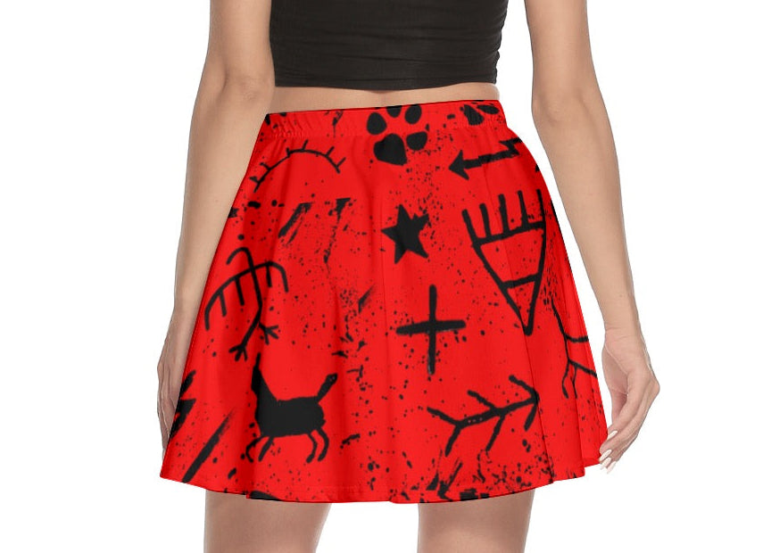 Red pictograph Mini Skirt