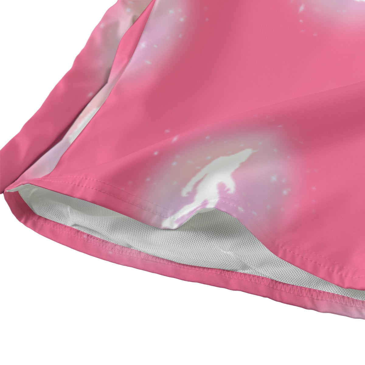Pink Sásq̓ats Gender Inclusive Beach Shorts With Lining