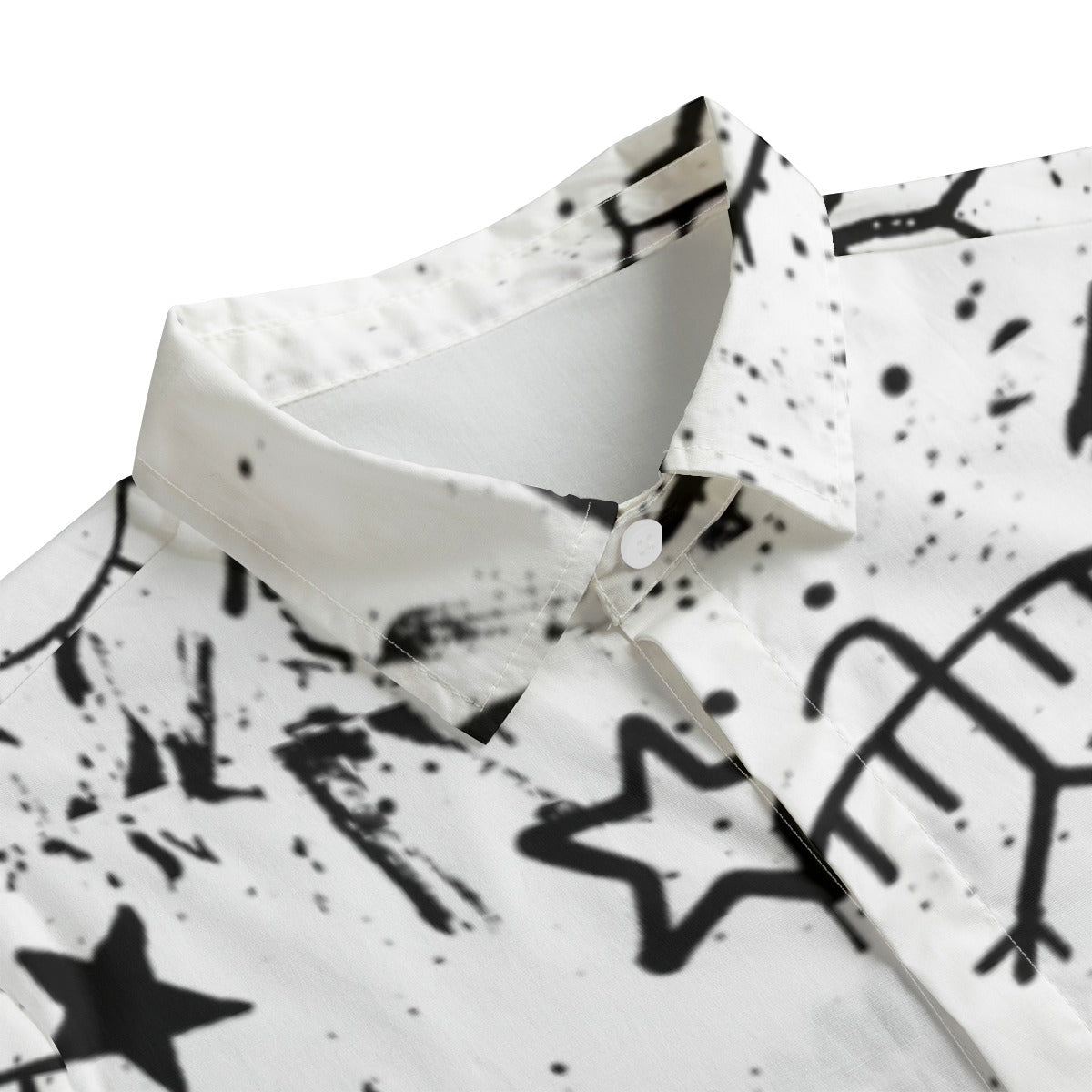 White paint wall Men's Lapel Collar Shirt With Concealed Placket |115GSM Cotton poplin