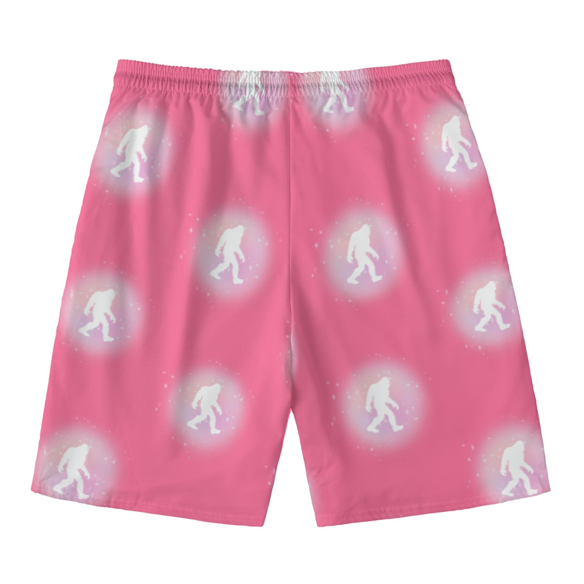 Pink Sásq̓ats Gender Inclusive Beach Shorts With Lining