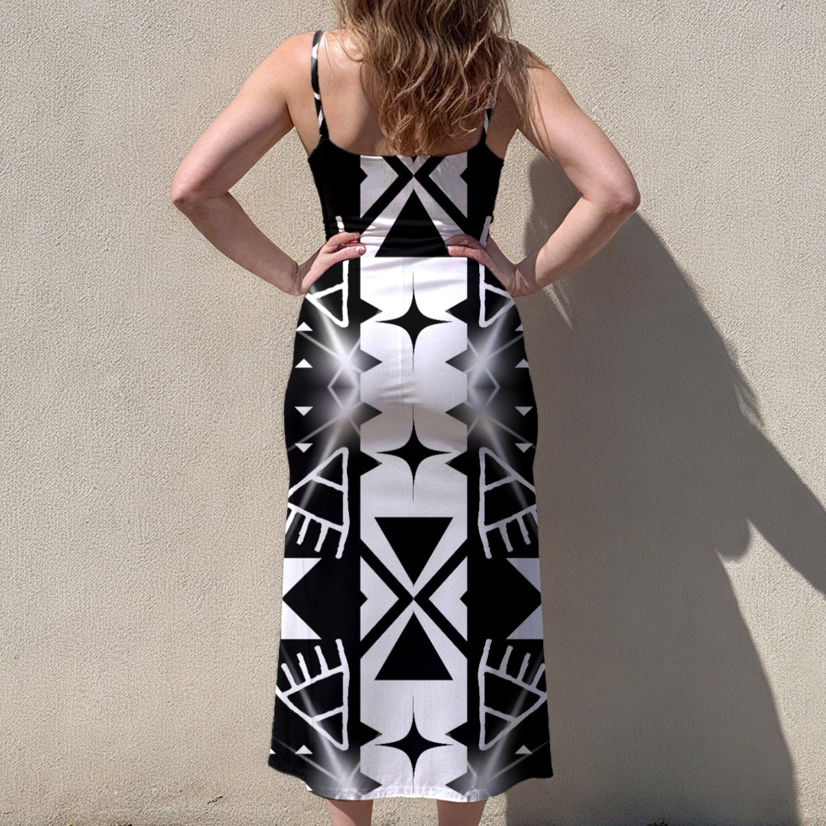 Blk wht bear star sleeveless suspender dress