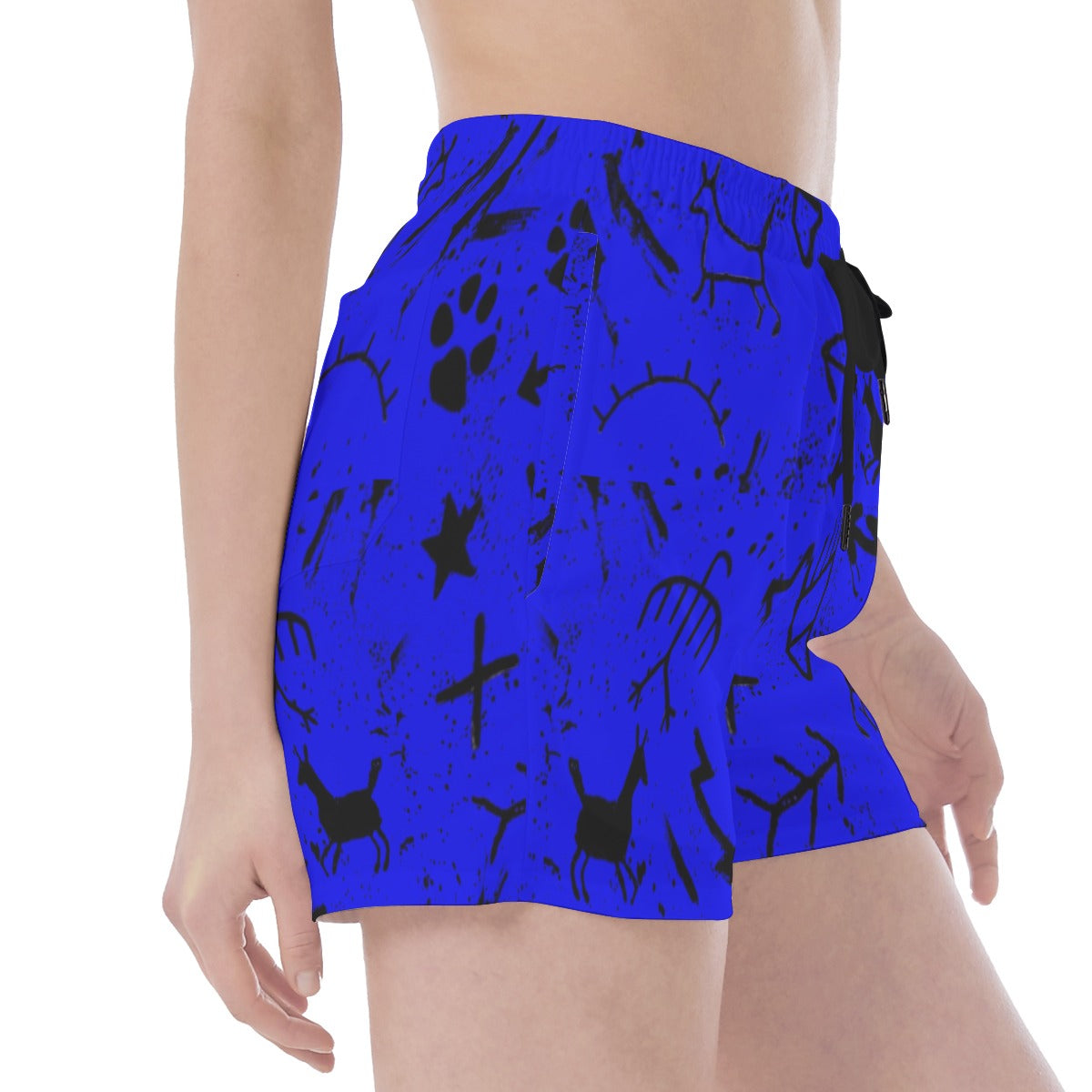 Blue pictograph wall beach Shorts