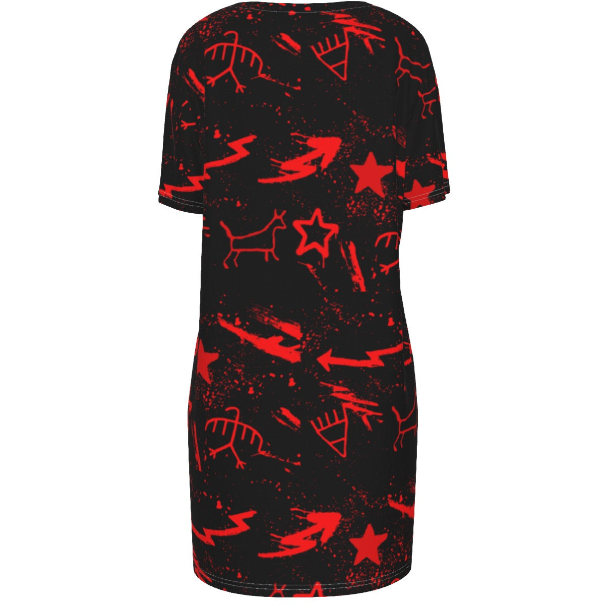 Red Pictograph Dress | cotton