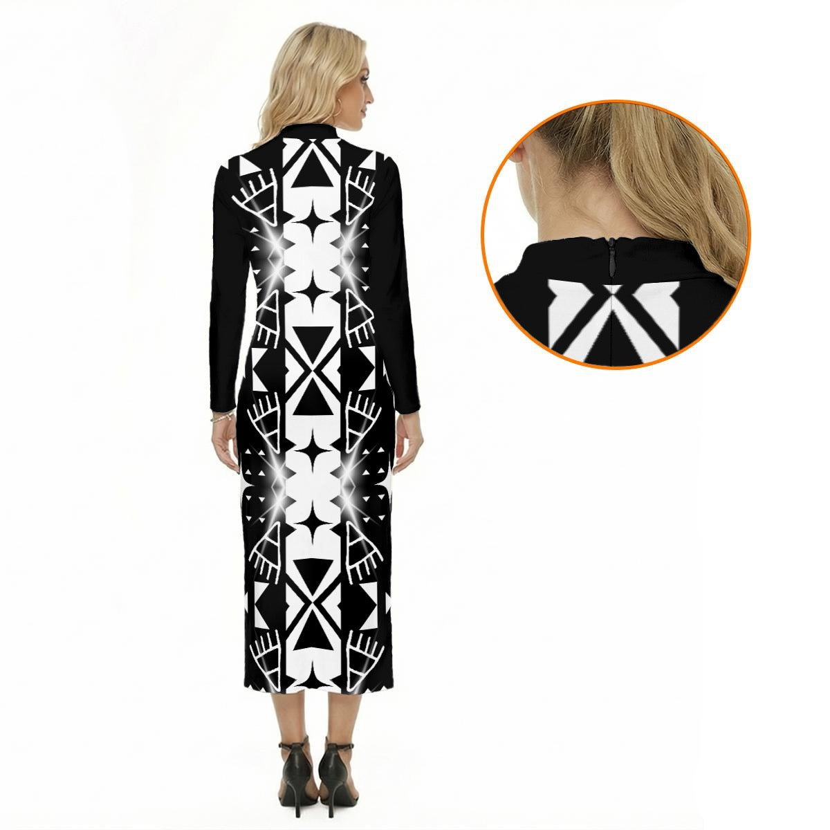 Star trail Dress With Back Zipper