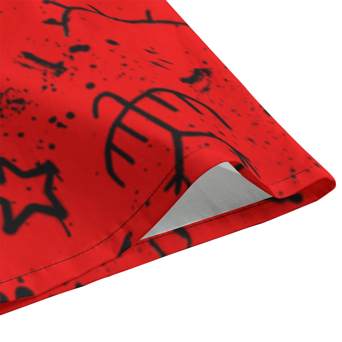 Red pictograph Men's Lapel Collar Shirt With Concealed Placket |115GSM Cotton poplin