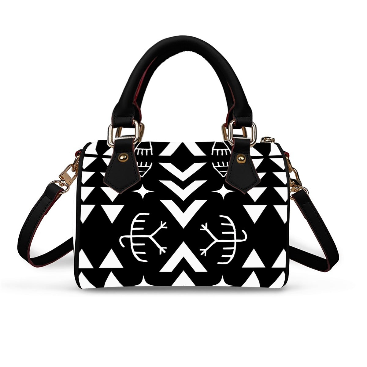 Thunderbird paw Barrel-Shaped Vegan Leather Handbag