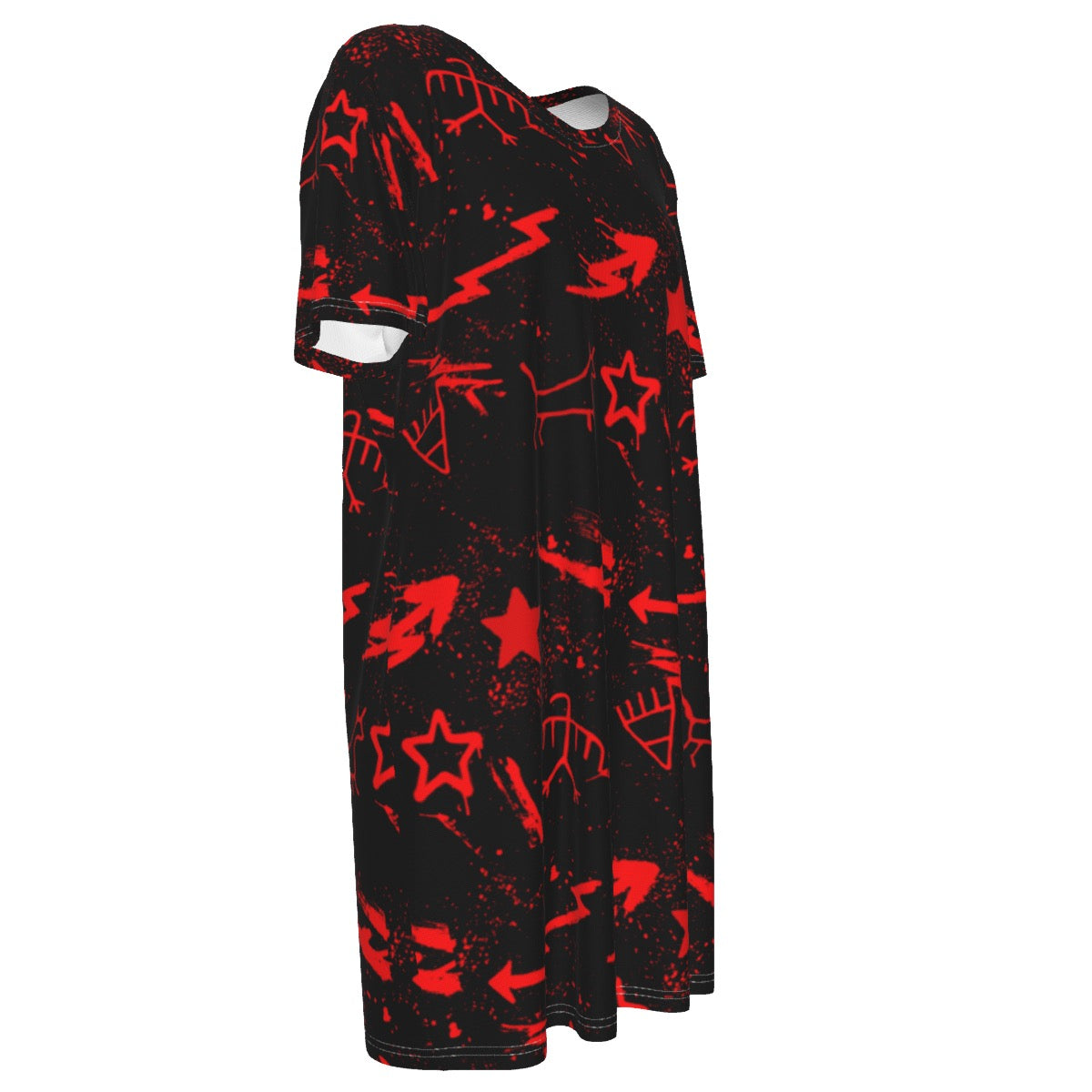 Red Pictograph Dress | cotton