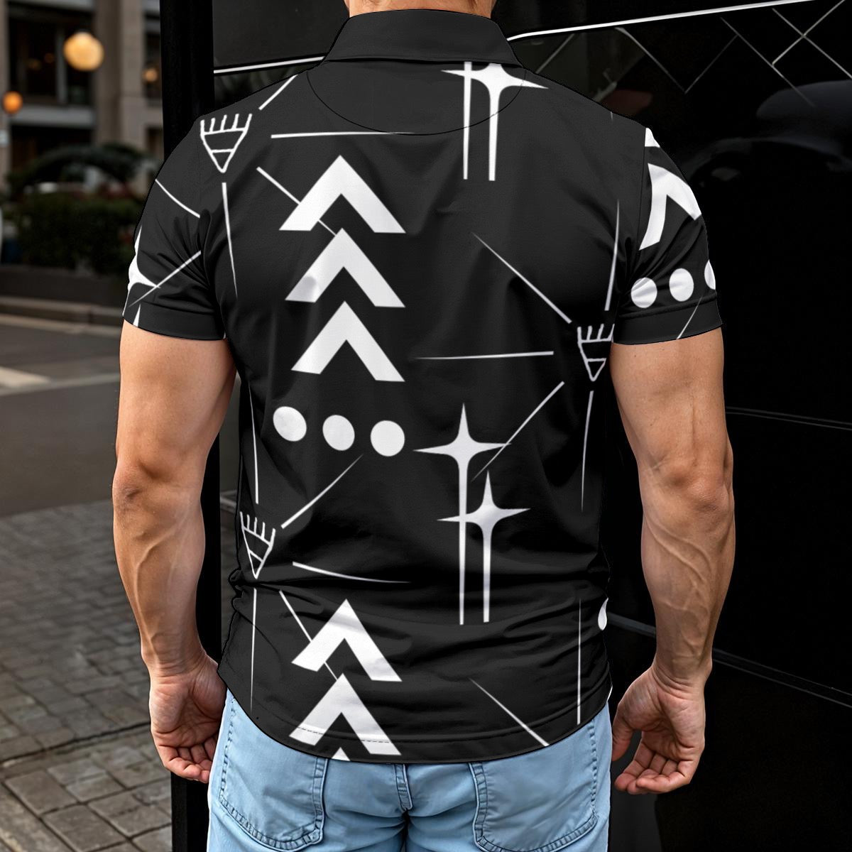 Black Star Basket Polo Shirt
