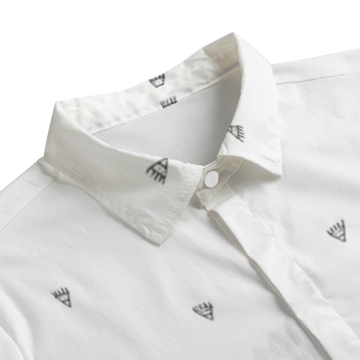 White Bear Paw bolt Men Collar Shirt