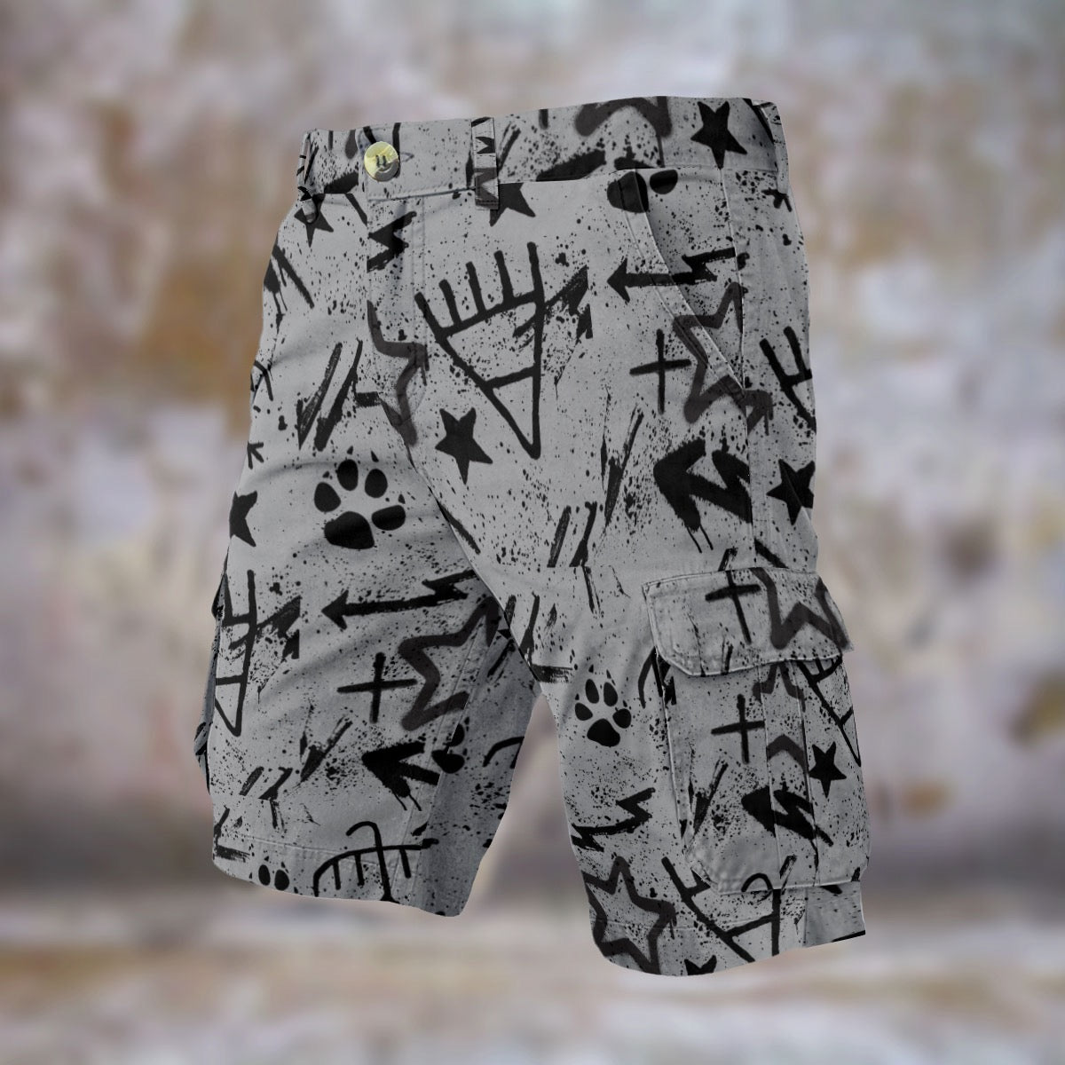 Grey paint wall Print Men's Cargo Shorts
