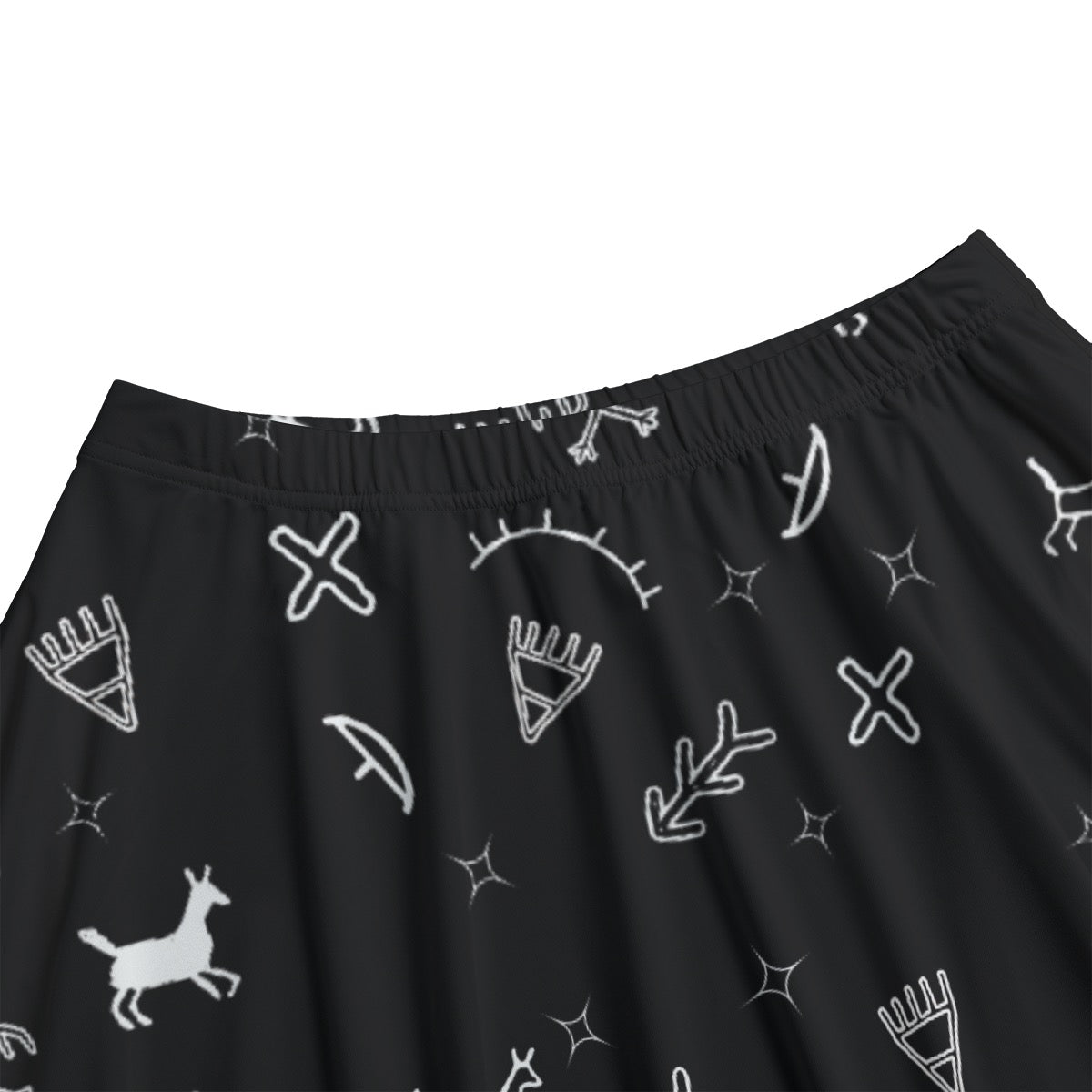 Story wall all black, Long Maxi Skirt With Pockets