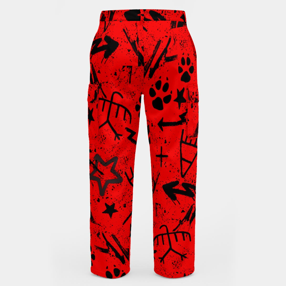 Red pictograph Cargo Pants