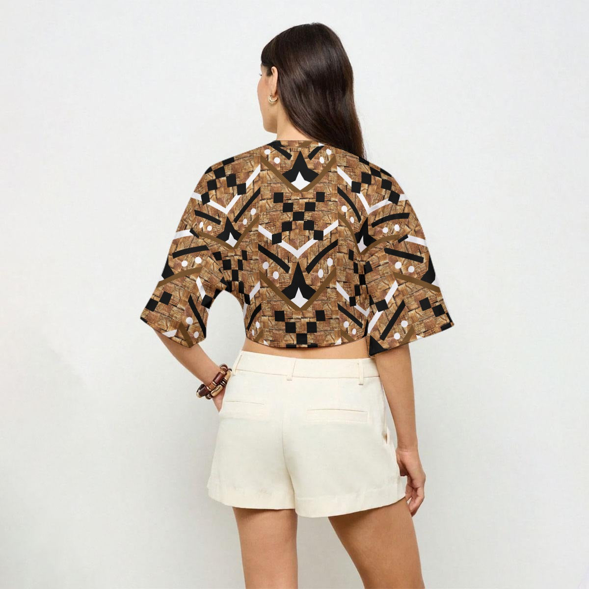 Grannies Basket Pattern, Cedar Crop top