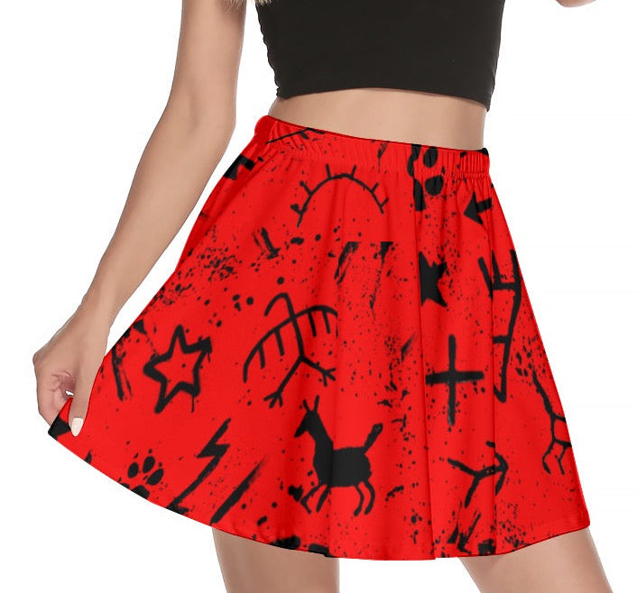 Red pictograph Mini Skirt