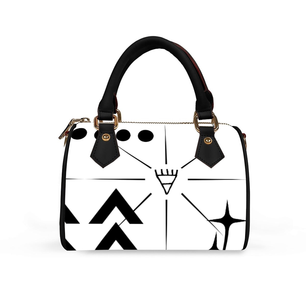 white star Bear Paw Barrel-Shaped vegan leather Handbag