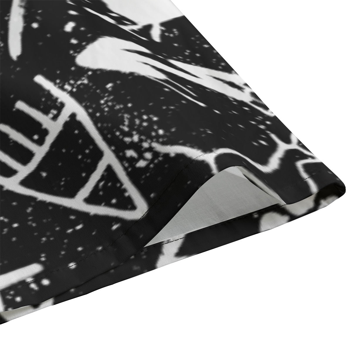 Pictograph paint blk wht with Placket |115GSM Cotton poplin