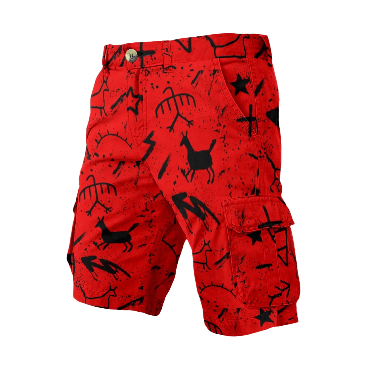 Red paint story wall Cargo Shorts