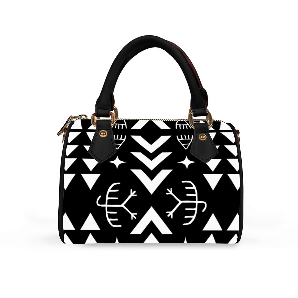 Thunderbird paw Barrel-Shaped Vegan Leather Handbag