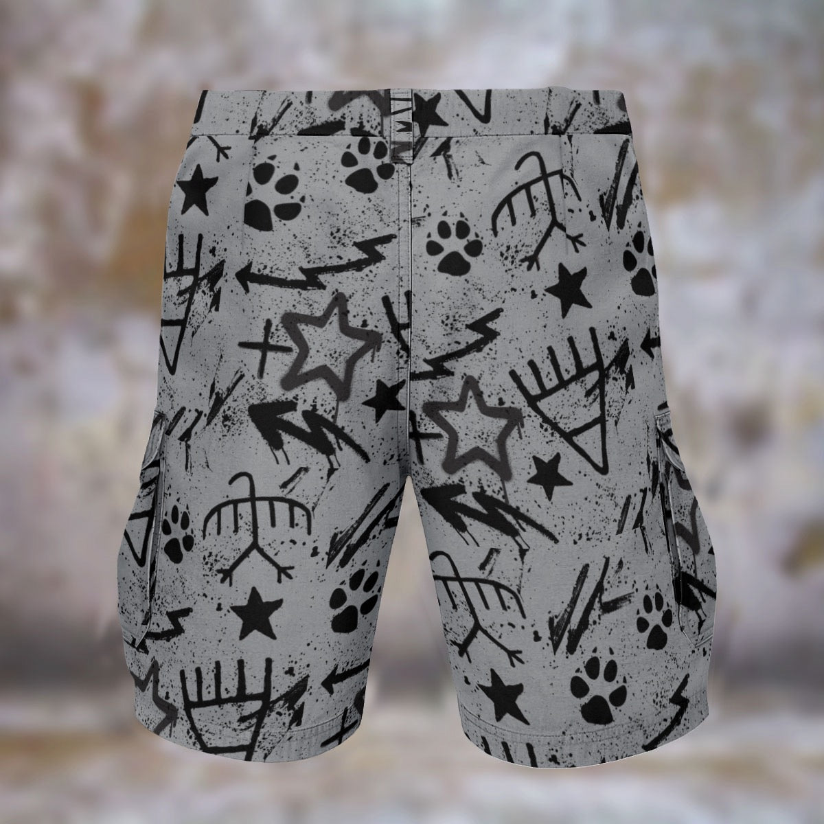 Grey paint wall Print Men's Cargo Shorts