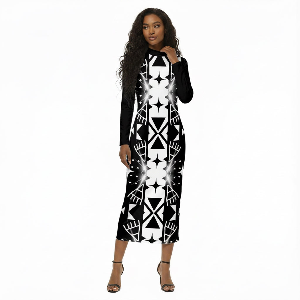 Star trail Dress With Back Zipper