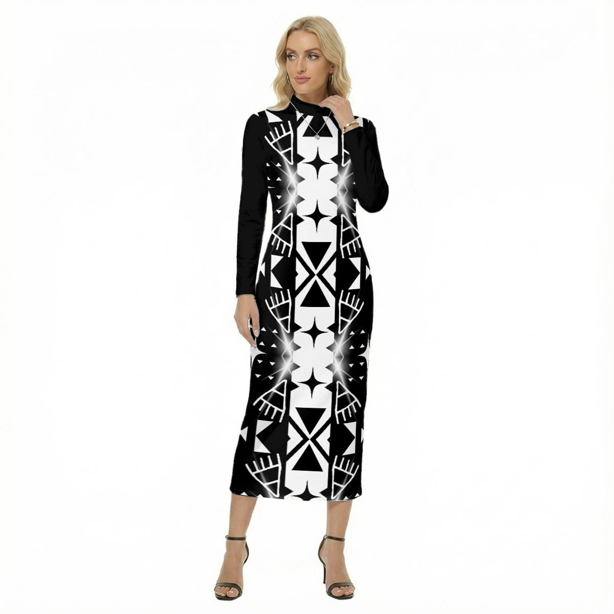 Star trail Dress With Black Zipper