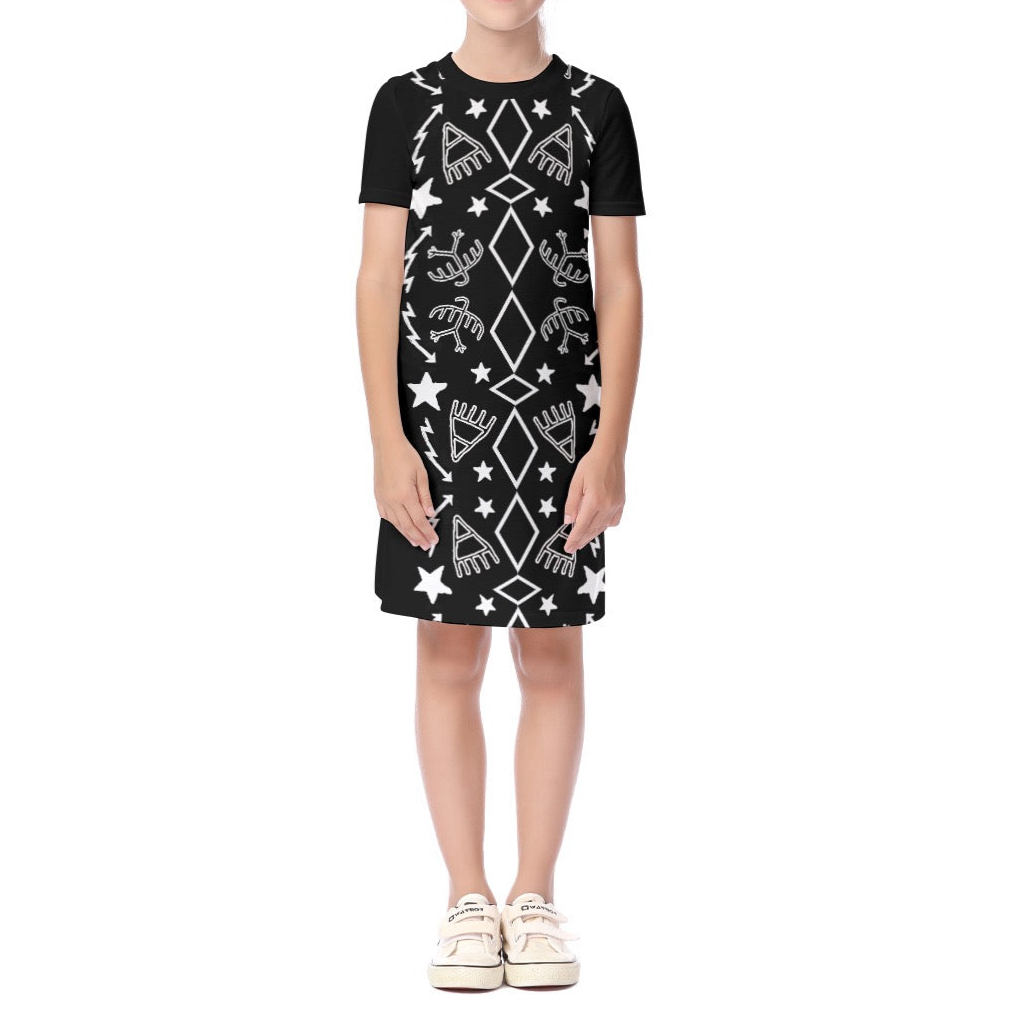 Pictograph Trail, Kid's Short Sleeve Dress