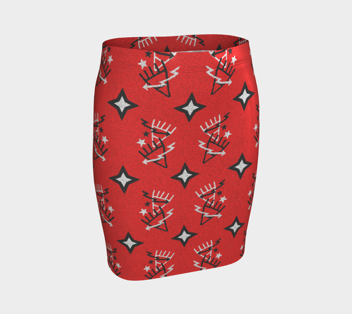 Red paw skirt glitter