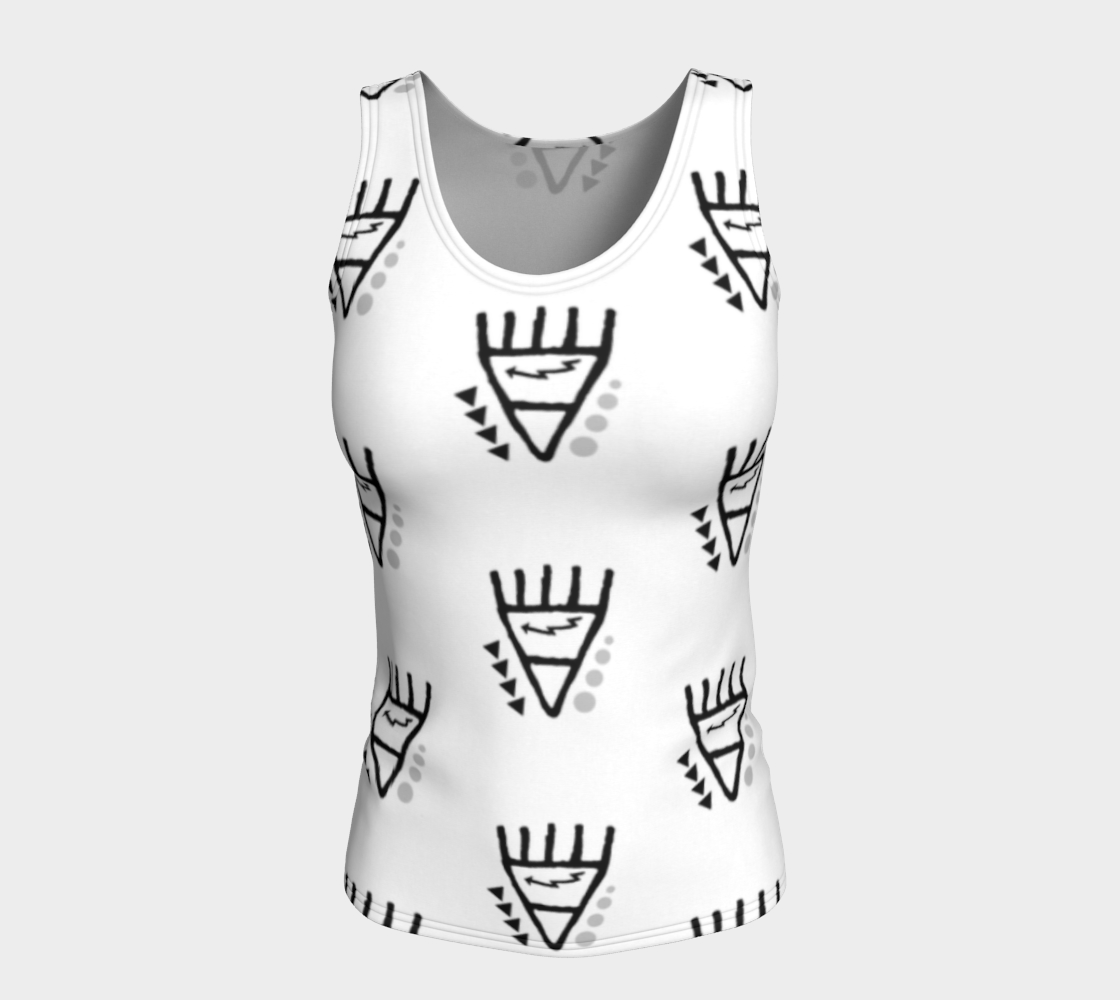 White Pictograph Bear Paw Tank