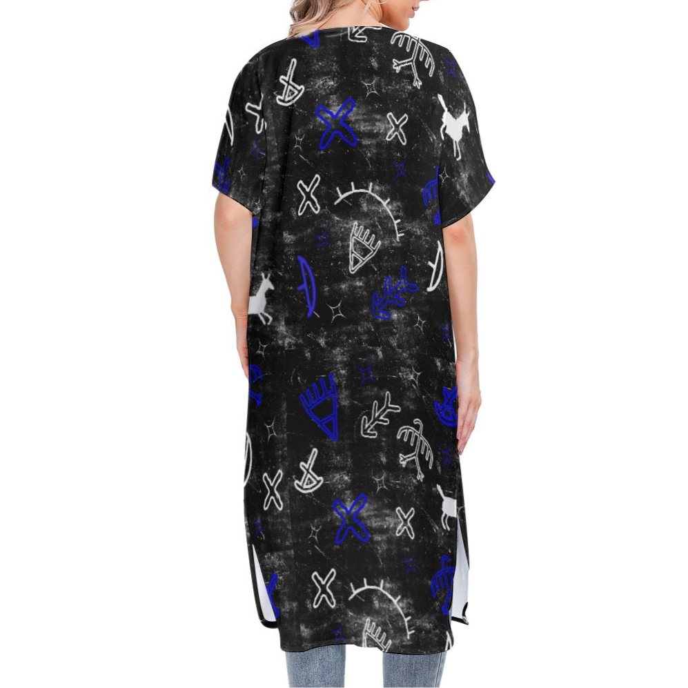 Pictograph story wall Short Sleeve Cardigan