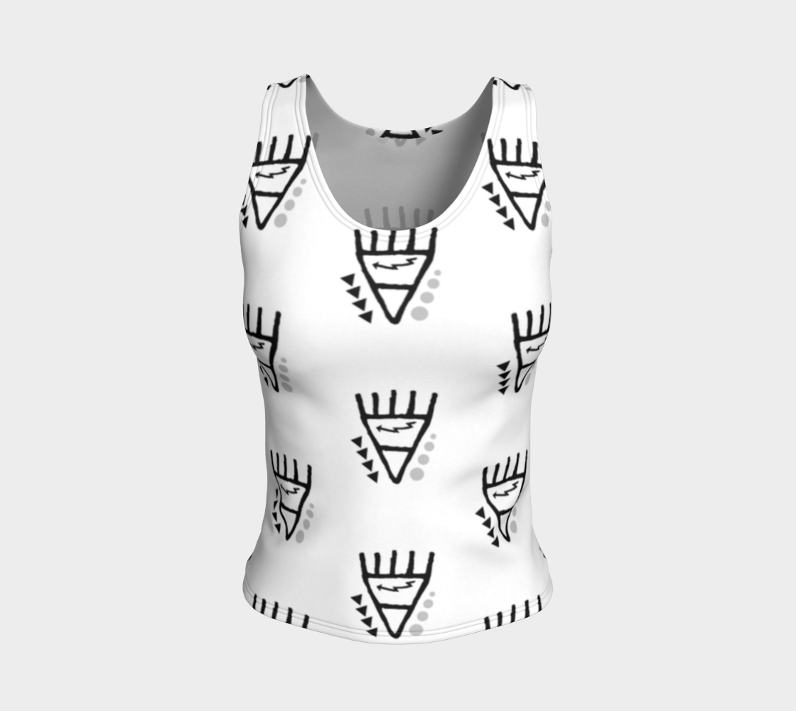 White Pictograph Bear Paw Tank
