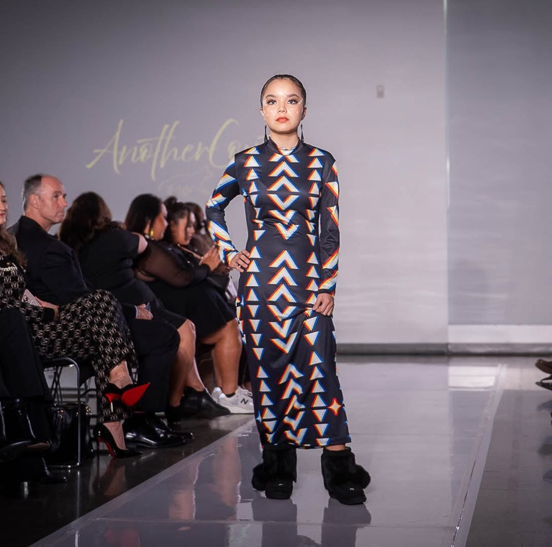 Glitch basket long dress