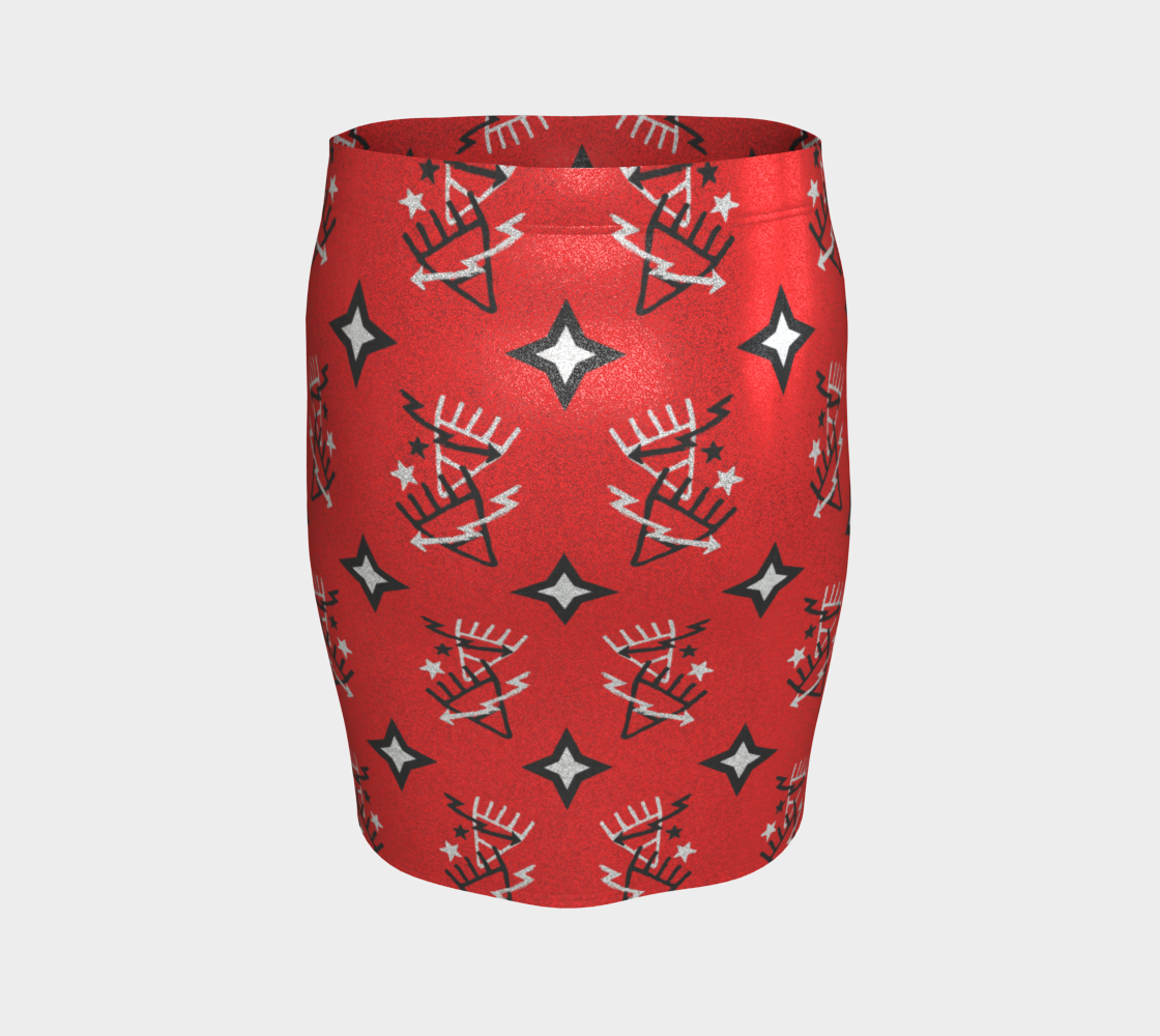 Red paw skirt glitter