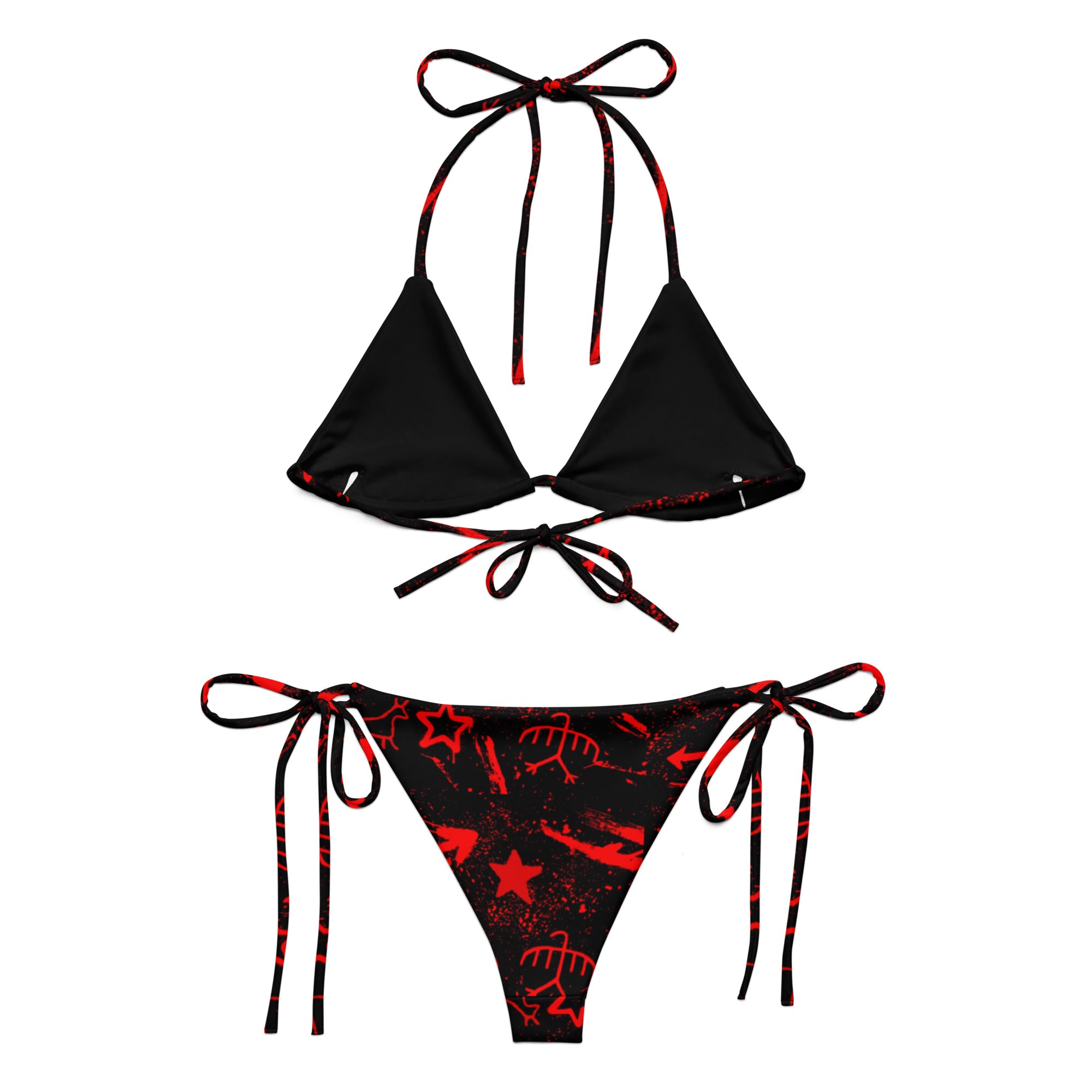 Red Pictograph string bikini – Another Coyote