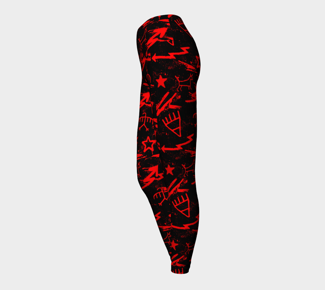 Red pictographic yoga pants