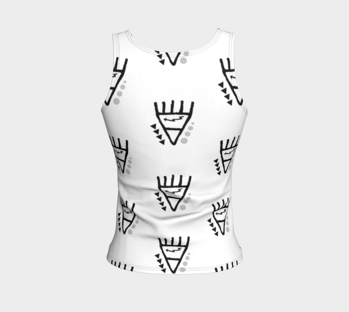 White Pictograph Bear Paw Tank